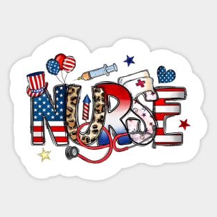 American Nurse, 4th of July Nurse, Nursing, Nurses Day Sticker